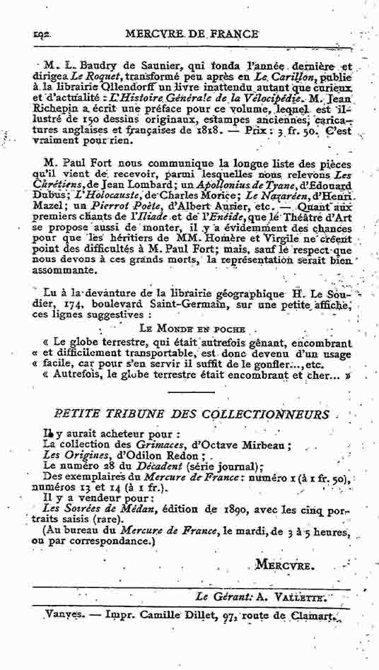 Fac-similé de Mercure de France tome 003 1891 page 192.jpg
