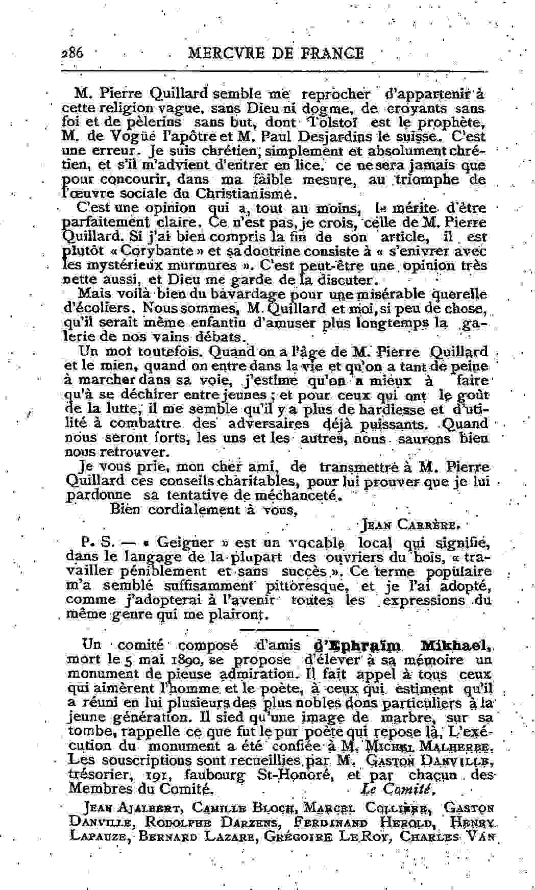 Fac-similé de Mercure de France tome 004 1892 page 286.jpg