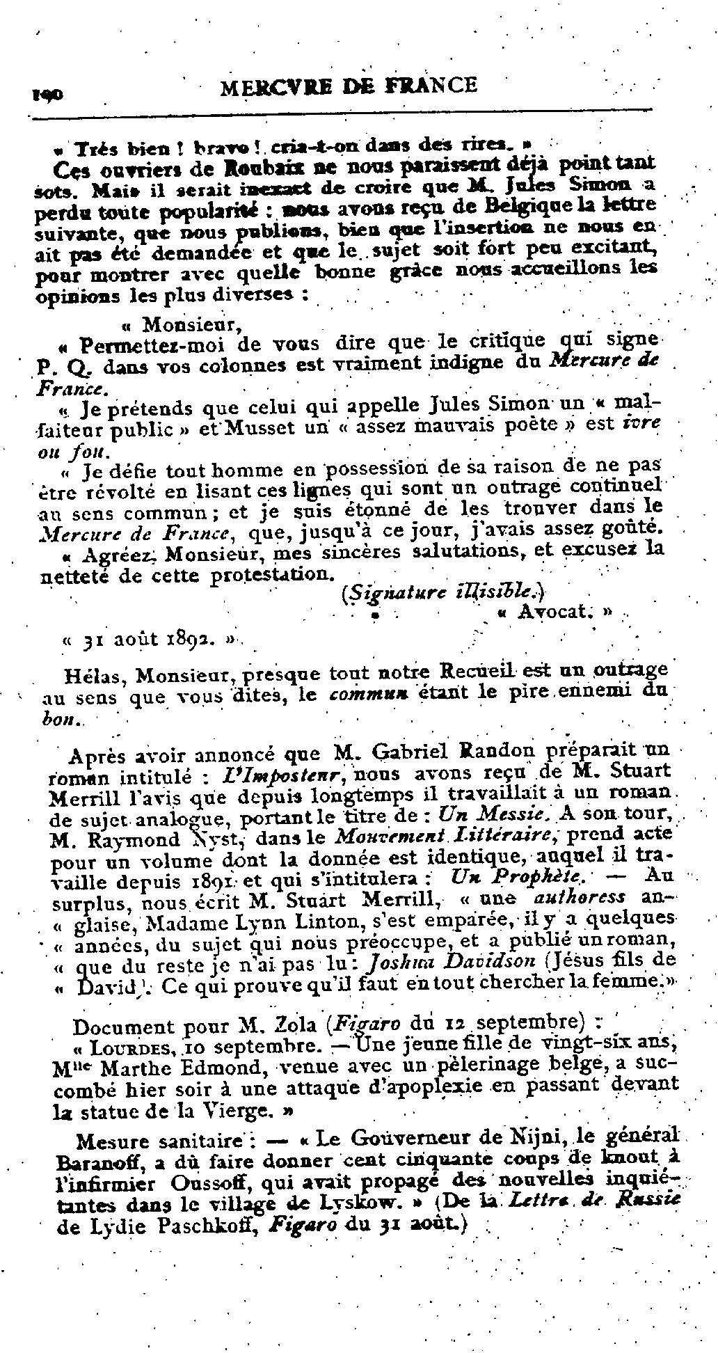 Fac-similé de Mercure de France tome 006 1892 page 190.jpg