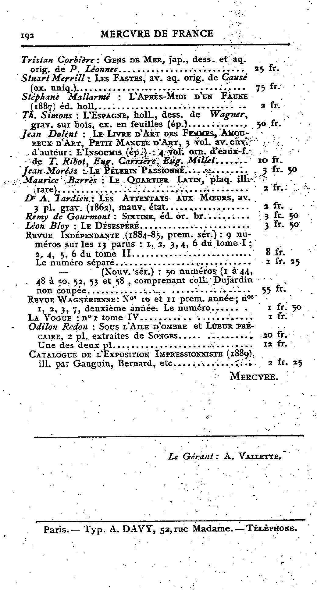 Fac-similé de Mercure de France tome 006 1892 page 192.jpg