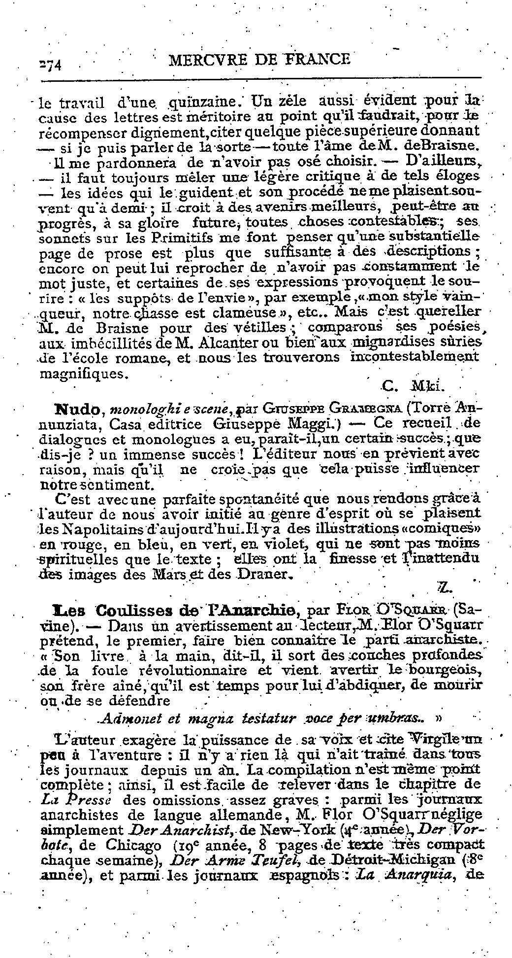 Fac-similé de Mercure de France tome 006 1892 page 274.jpg