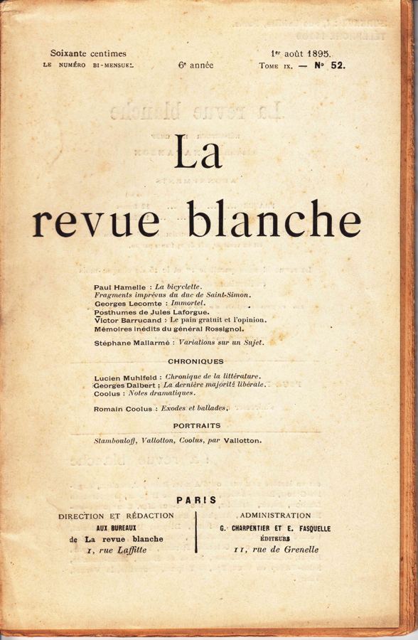 La Revue blanche, 1er août 1895
