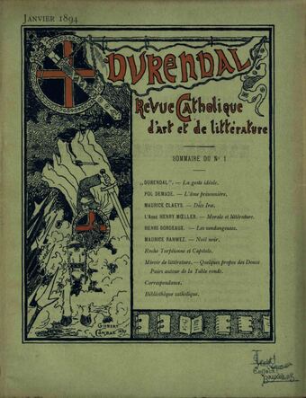 Durendal, n° 1, janvier 1894. Digithèque de l'Université libre de Bruxelles (œuvre libre de droits selon la Digithèque)