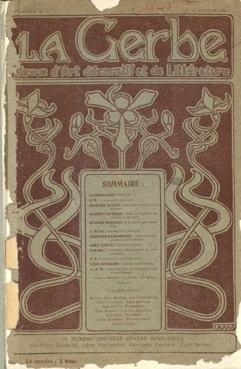 La Gerbe, n° 1, 15 février 1898. Digithèque de l'Université libre de Bruxelles (œuvre libre de droits selon la Digithèque)